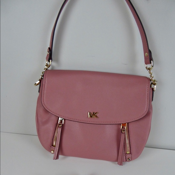 Michael Kors Evie Leather Shoulder Bag Rose Pink - Picture 1 of 8
